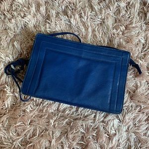 Vintage Blue Leather Purse